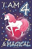 Unicorn Journal I Am 4 Magical Cute Happy Birthday 4 Years Old Unicorn Journal And Sketchbook For Kids 120 Pages Of Unicorn Themed 6x 9 Lined Perfect For Journal Sketching And Doodling