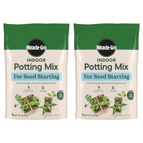 Miracle-Gro Seed Starting Potting Mix, 8 Quarts (Pack of 2), For Use in Containers