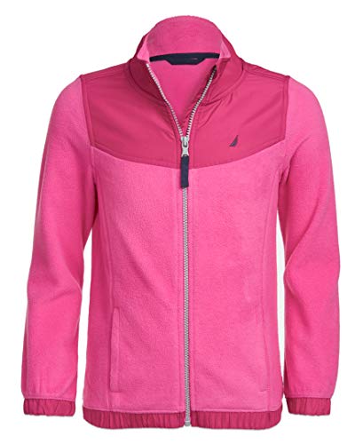 Nautica Girl's Full-zip Fleece Jacket, Signature Logo Design, Lightweight & Wind Resistant, Grey Heather, 36