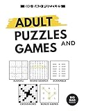 Adult Puzzles Games An Activity Book Filled With 100 Sudokus Crosswords And Word Games