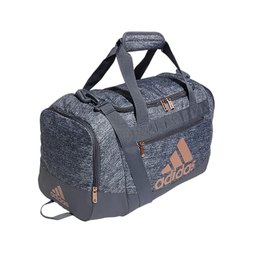 adidas Unisex Defender 4.0 Gym Duffel Bag for Men and Women, Jersey Onix Grey/Rose Gold/Onix Grey, Small (38L)