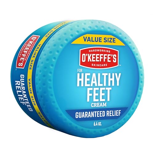 O'Keeffe's for Healthy Feet Foot Cream - 6.4 oz Jar (1 Pack) - Guaranteed Relief for Extremely Cracked, Dry Feet, Repairing Skincare, Instantly Boosts and Retains Moisture Levels
