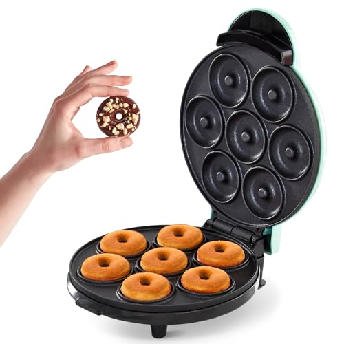 DASH Mini Donut Maker Machine for Kid-Friendly Breakfast, Snacks, Desserts & More with Non-stick Surface, Makes 7 Doughnuts - Aqua
