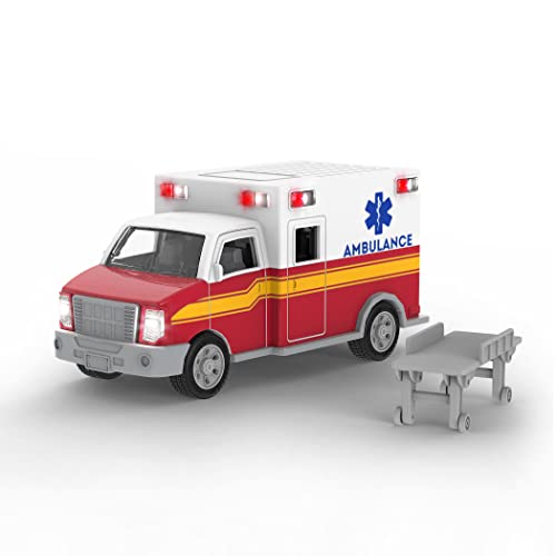 Driven by Battat – 7-Inch Ambulance Toy with Lights & Sounds, Rescue Vehicle for Boys & Girls, Durable Design, Realistic