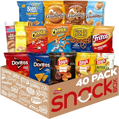 Frito-Lay Ultimate Classic Snacks Package, Variety Assortment of Chips, Cookies, Crackers, & Nuts, (Pack of 40) (Packaging May Vary)