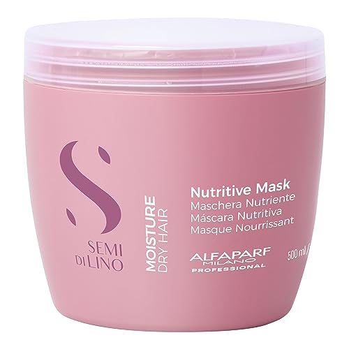 Alfaparf Milano Semi di Lino Moisture Máscara – Hidrata, nutre e amacia – Sem sulfato - Para cabelos secos – Seguro em cabelos coloridos - Qualidade profissional de salão 500ml