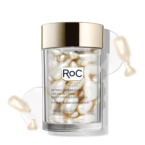 RoC Retinol Correxion Anti-Aging Wrinkle Night Serum, Retinol Serum for Face, Daily Treatment for Fine Lines, Post Ac...