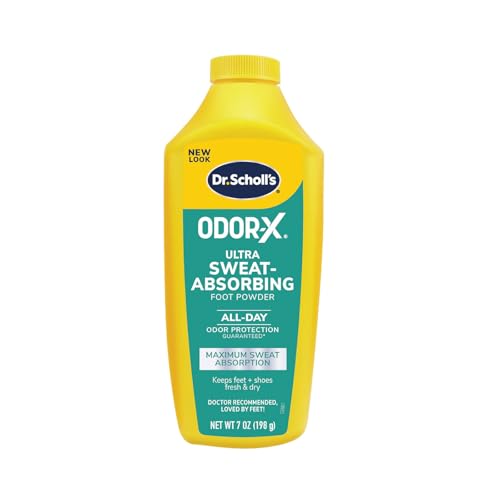 ﻿Dr. Scholl's ULTRA-SWEAT ABSORBING FOOT POWDER, 7 oz // Maximum Sweat Absorption - Clinically Tested 12-Hour Relief - Keeps Feet Fresh & Dry ﻿