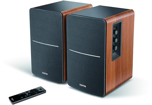 Edifier R1280DBs Active Bluetooth Bookshelf Speakers - Optical Input - 2.0 Wireless Studio Monitor Speaker - 42W RMS with Subwoofer Line Out - Wood Grain