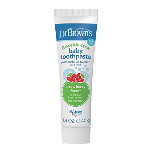 (-19%) Dr. Brown's Baby Toothpaste, Erdbeerflavor Toddler und Kinder Love, Fluoridfrei, hergestellt in den USA, 0-3 Jahre, 1,4 oz