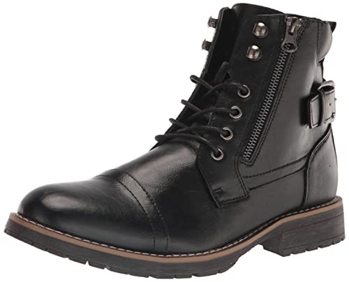 Vostey Men's Boots Black Boots for Men Casual Boots Motorcycle Combat Ankle Dress Boots Mens (BMY678A black 10.5)