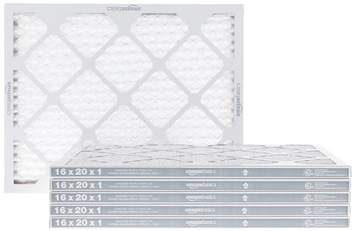 Amazon Basics 16x20x1 Air Filter 6 Pack, MERV 8 AC Furnace Filters (Actual Size: 15.75" x 19.75" x 0.75")