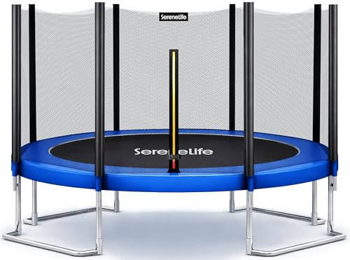 SereneLife Trampoline with Net Enclosure Sturdy Choice A secure and sturdy choice with added safety