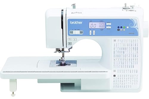 Brother Sewing and Quilting Machine, Computerized, 165 Built-in Stitches, LCD Display, Wide Table, 8 Included Presser Feet, White, 20x12x17