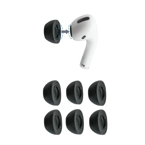 Comply Memory Foam Replacement Earbud Tips for Apple AirPods Pro 1 & 2 | Ultimate Comfort, Secure Fit, Superior Noise Isolation | Anti Slip, Prevent From Falling Out | Black, Medium (3 Pairs)