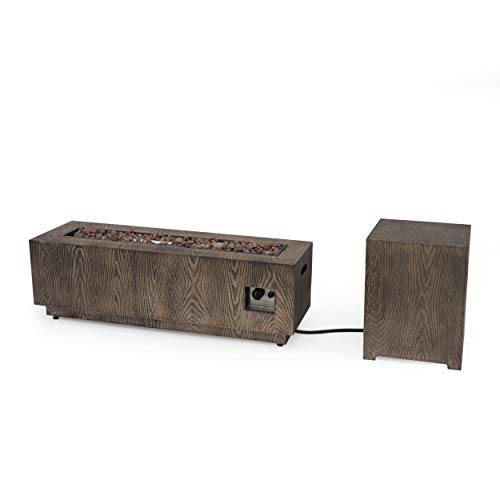 Christopher Knight Home Abbott Outdoor Rectangular Fire Pit Low & Stylish A rustic, modern fire