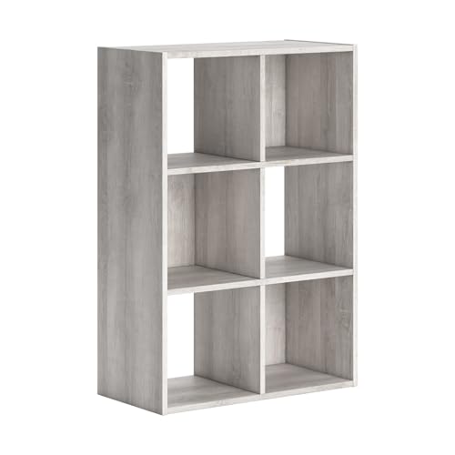 Signature Design by Ashley Paxberry Coastal 6 Cube Storage Organizer or Bookcase, Whitewash