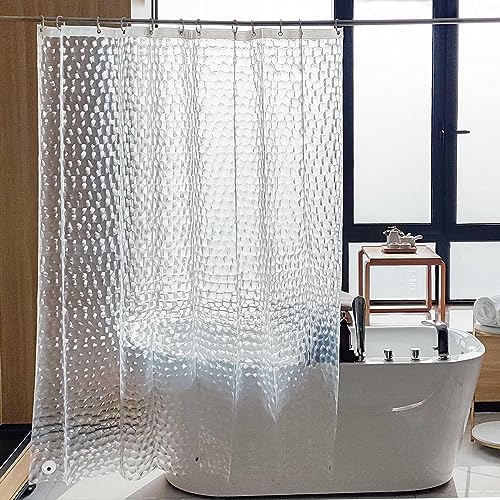 NTBAY EVA Clear Shower Curtain with Water Cube, Water-Repellent Liner with 3 Magnets for Bathroom, 72x72 Inches