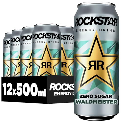 🔥 SELTEN SO GÜNSTIG (-44%) Rockstar Energy Drink Waldmeister Geschmack - Koffeinhaltiges Erfrischungsgetränk für den Energie Kick, EINWEG (12 x 500ml) (Verpackungsdesign kann abweichen)