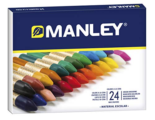 Manley Ceras de Colores 24 unidades - Uso Escolar y Profesional