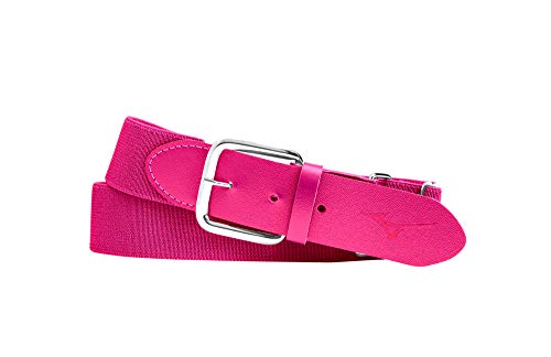 Mizuno Classic Elastic Baseball/Softball Belt , Youth One Size Fits All, Shocking Pink