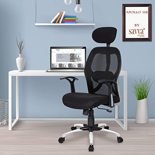 SAVYA HOME Resin Apollo High Back Ergonomic Chair for Office Work at Home,for Men & Study Chair,Computer Chair with 2D Adjustable Headrest & Lumbar Su