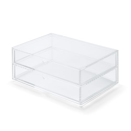 Muji acrylic stackable drawer unit on white background