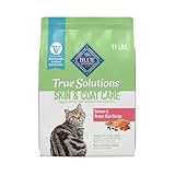 Blue Buffalo True Solutions Skin & Coat Care Natural Dry Cat Food for Adult Cats, Salmon, 11-lb. Bag