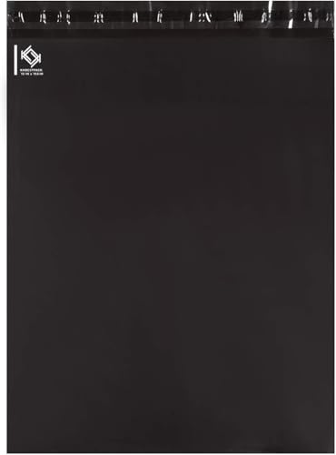 KKBESTPACK 100 Pcs 12x15.5 Poly Mailer Envelopes Shipping Bags Self Adhesive Waterproof Bags (Black), 12 x 15.5