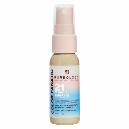 Pureology Color Fanatic Multi-Tasking Leave-In Spray, 21 Benefits for All Hair Types, Heat Protection, Detangling & Frizz Control, Infused with Coconut & Camellia Oils, Color Safe, Vegan, 1 Fl Oz