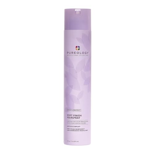 Pureology Style + Protect Soft Finish Hairspray | For Color-Treated Hair | Flexible Hold, Non-Drying Hairspray | Silicone Free | Vegan | Updated Packaging | 11 Oz.|
