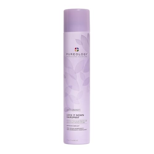 Pureology Style + Protect Lock It Down Hairspray for Color-Treated Hair, Maximum Hold, 11 Ounce