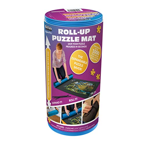 Buffalo Games - Roll-Up Puzzle Mat - Puzzle Saver and Assembly Accessory - Felt Mat - Fits up to 1500 Piece Puzzle - Bla