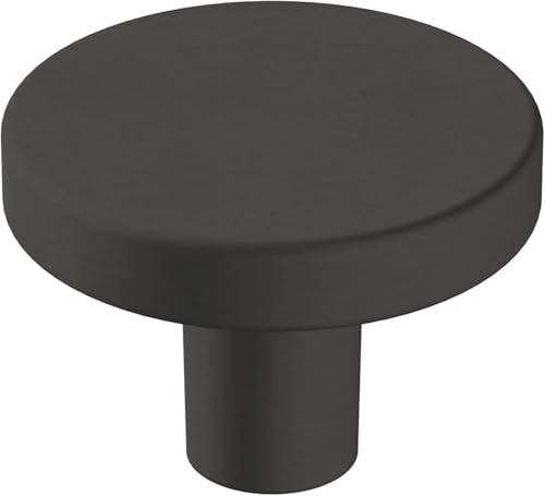 Amerock Black Kitchen Cabinet Knob Versatile Look The round, disc-like shape complements a wide