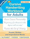 Cursive Handwriting Workbook For Adults Learn To Write In Cursive Improve Your Writing Skills Practice Penmanship For Adults