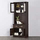Home Centre Lewis Buffet Hutch Brown Engineered Wood