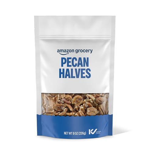 Amazon Brand - Happy Belly Pecan Halves, No Added Salt, 8 ounce (Pack of 1)