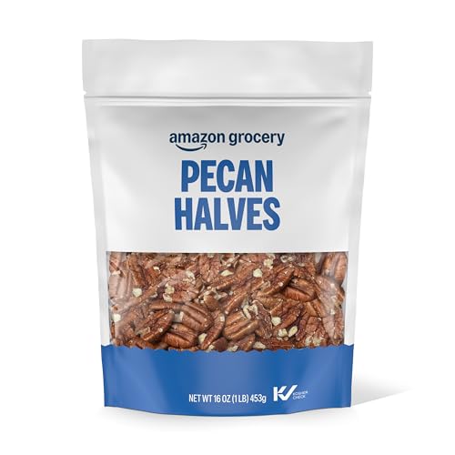 Amazon Brand - Happy Belly Pecan Halves, No Added Salt, 16 ounce (Pack of 1)