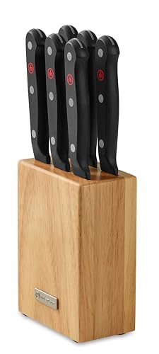 WÜSTHOF 7-Piece Steak Knife Block Set Utilizing a single piece of steel,