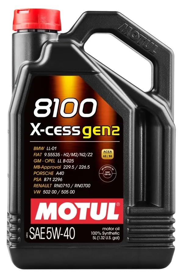 MOTUL 8100 X-Cess Gen 2 SAE 5W40 Full Synthetic Motor Engine Oil 5 Liter Bottle