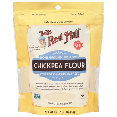 Bob's Red Mill Chickpea Flour, 16oz (Pack of 1) - Non GMO, Gluten Free, Vegan, Keto Friendly Friendly, Kosher