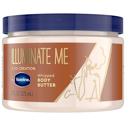 Vaseline Illuminate Me Body Butter Glowy Look A whipped body butter that smooths skin and leaves a