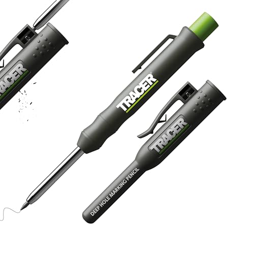 Tracer Deep Hole Construction Pencil Site Holster. Extendable 2B Carpenter Pencil with Inbuilt Carpenter Pencil Sharpener