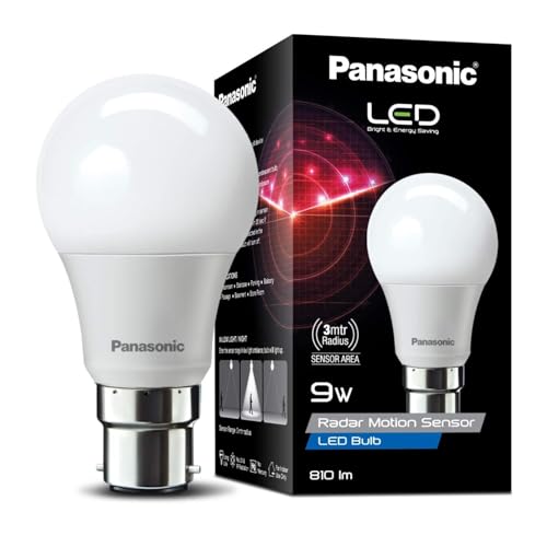 9 Watt Motion Sensor Led B22D Bulb for Home with 3 Mtr Radius Sensor Area, Auto Off After 15 Sec, 1 Yr Warranty