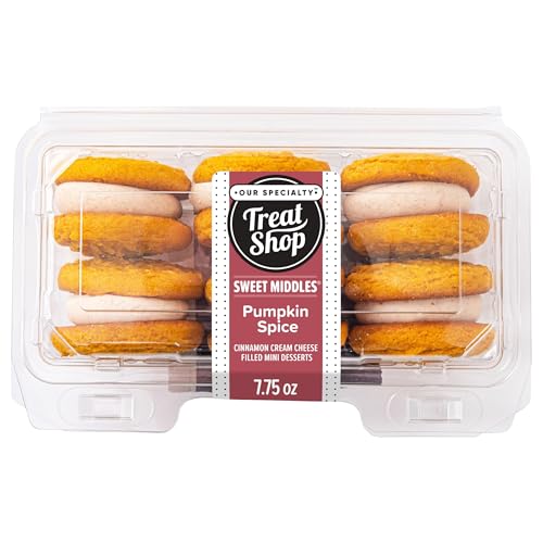 Our Specialty Treat Shop Pumpkin Spice Sweet Middles, Cinnamon Cream Cheese Filled Mini Desserts, 6 Cookies