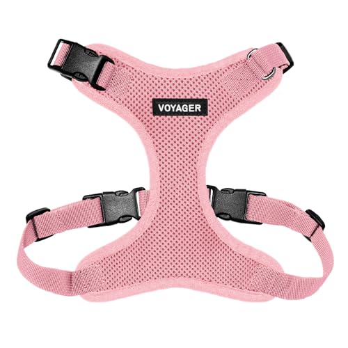 Voyager Step-in Lock Pet Harness - All Weather Mesh, Adjustable Step in Harness for Cats and Dogs by Best Pet Supplies - Pink, XL