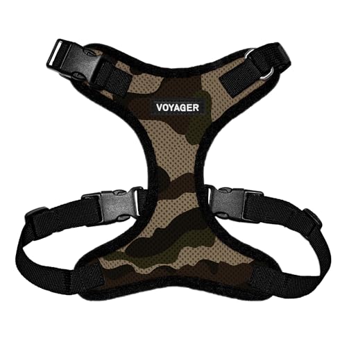Best Pet Supplies Voyager Step-in Lock Pet Harness – All Weather Mesh, Adjustable Step in Harness for Cats and Dogs Army Base, M (Chest: 16-24")