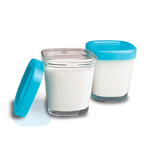 Potes de vidro para armazenamento de leite materno - Clingo, Clingo, Azul