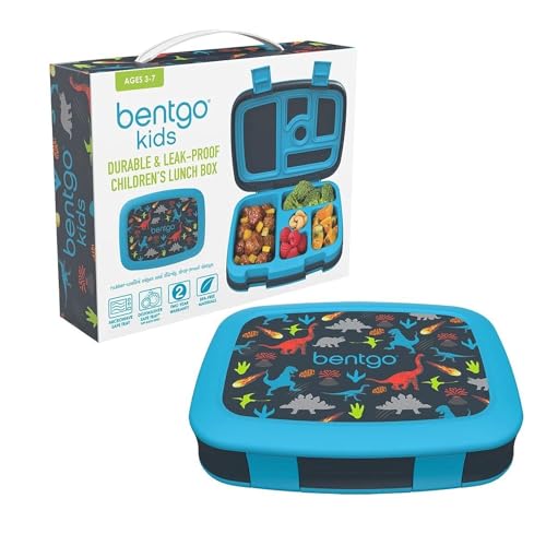 Bentgo Kids Prints Leak-Proof, 5-Compartment Bento-Style Kids Lunch Box - Ideal Portion Sizes for Ages 3-7, Durable, Dro