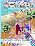 Beach Coloring Book Large Print Summer Fun Mosaic Color By Numbers For Adults Ocean Art For Stress Relief And Relaxation Series Fun Adult Color By Number Coloring